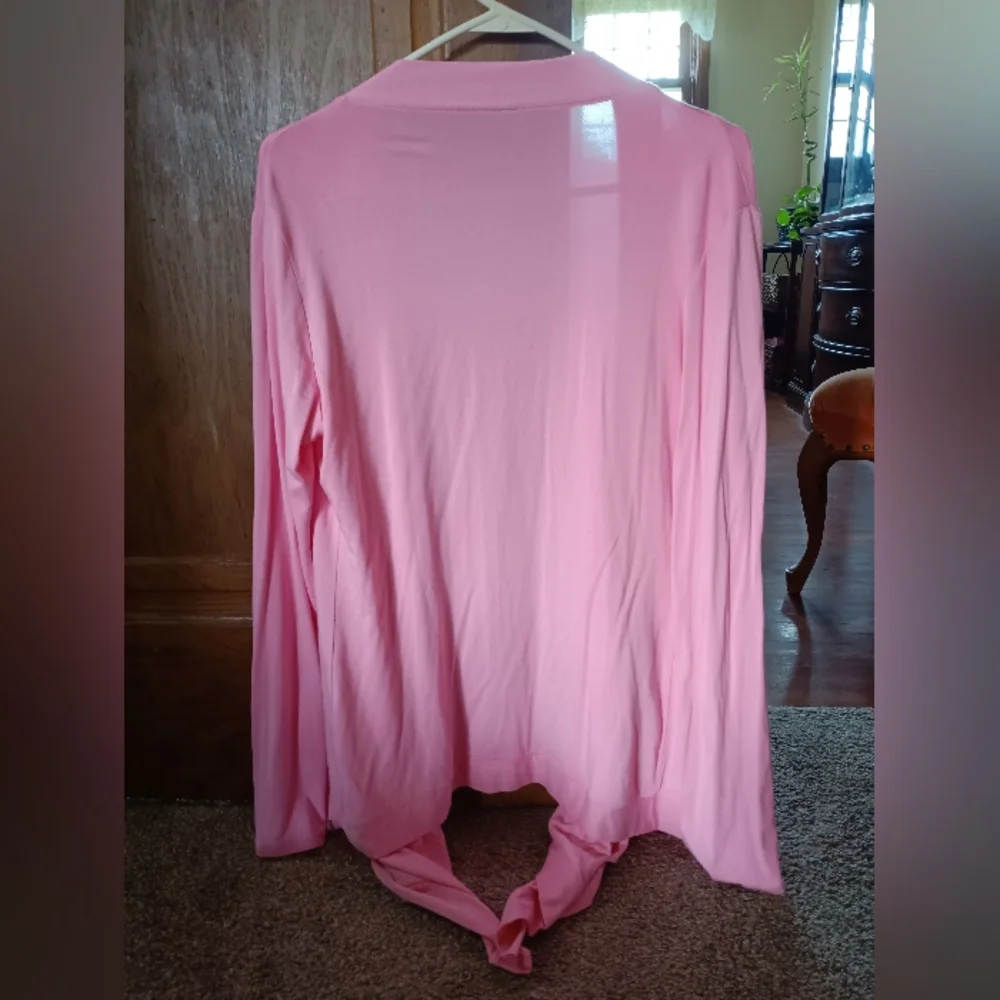 Lock & Love women's long sleeve lightweight light pink cardigan - Picture 2 of 4